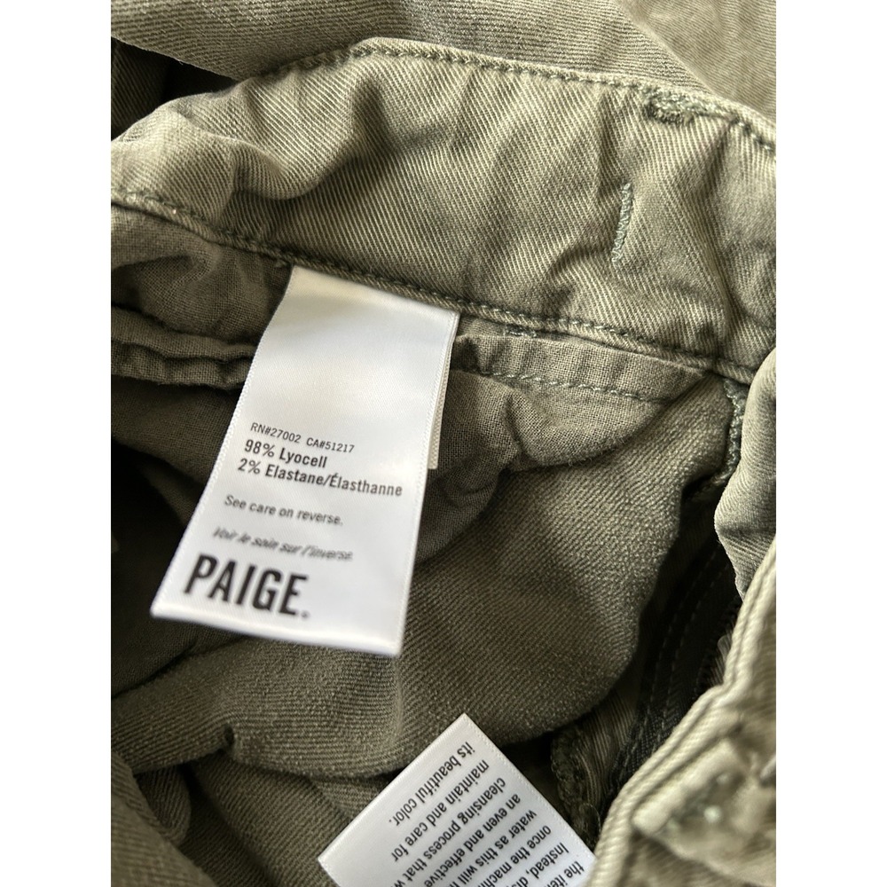 PAIGE Carly 27 Wide Leg Weekender Pant Vintage Ivy Green High Rise Utility Cargo - Picture 8 of 9